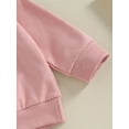 thumbnail image 6 of Wassery Toddler Girl Fall Clothes 3M 6M 12M 18M 24M 3T Baby Girls Letter Print Long Sleeve Sweatshirt Pullover Tops Solid Color Long Pants 2 Pcs Autumn Outfit for Infant Newborn Girl, 6 of 8