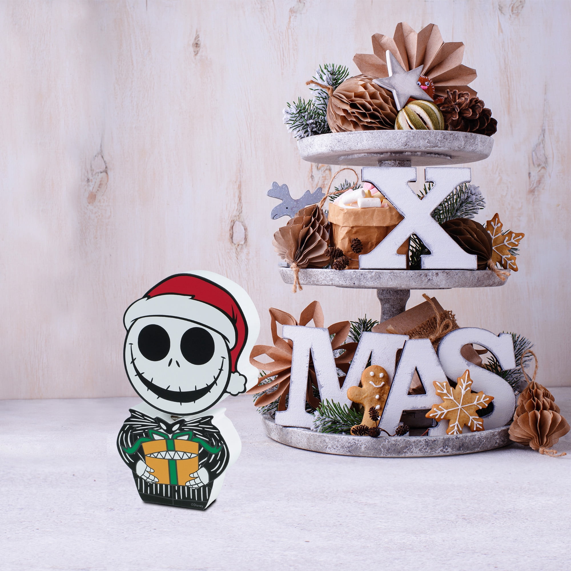 The Nightmare Before Christmas Chunky Wood Bobble Head – Jack Skellington Santa