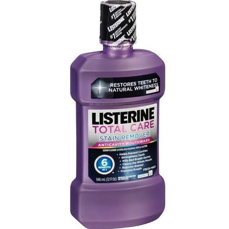 Listerine Total Care Stain Remover Mouthwash, Fresh Mint 32 oz (Best Non Staining Mouthwash)