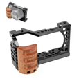 thumbnail image 1 of For Sony A6400 / A6300 / A6100 / A6000 PULUZ Wood Handle Metal Camera Cage Stabilizer Rig Camera Rabbit Cage Protective Frame, 1 of 5
