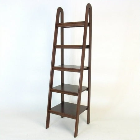 5 Tier Ladder - Scranton & Co Basswood 5 Tier Ladder Bookcase in Brown