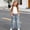 Blue, variant on Eltusu Girls Jeans, Elastic Waistband Loose Fit Casual Straight Leg Denim Pants with Pockets Blue Size 4-5 T