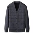 thumbnail image 4 of Cárdigan de primavera y otoño para hombres de mediana edad y mayores sin suéter de manga larga de terciopelo abrigo de cárdigan ropa de otoño para abuelo, 4 of 5