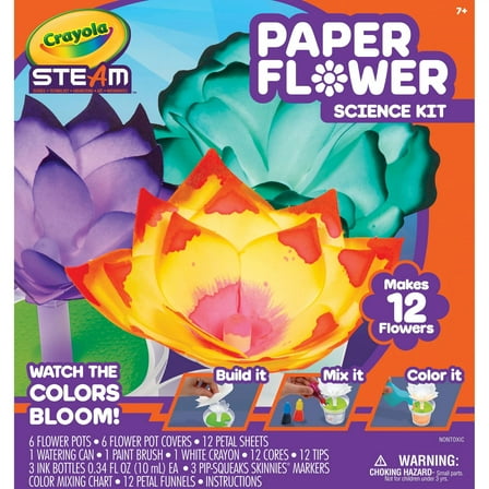 Crayola Paper Flower Science Kits for Kids, Stem Toy, Educational Gifts for Teens, Arts & Crafts Set