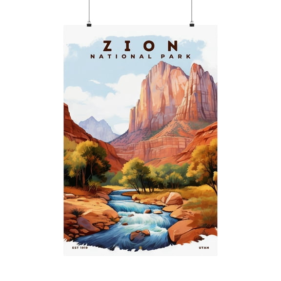 ELNEIT - Zion National Park Poster, Unframed Matte Paper, S08
