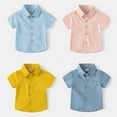 thumbnail image 3 of KYAIGUO Little Boys Short Shirt Button down Short Shirt Summer Short Sleeve Tops for Toddler Kids Ages 1-6, 3 of 8