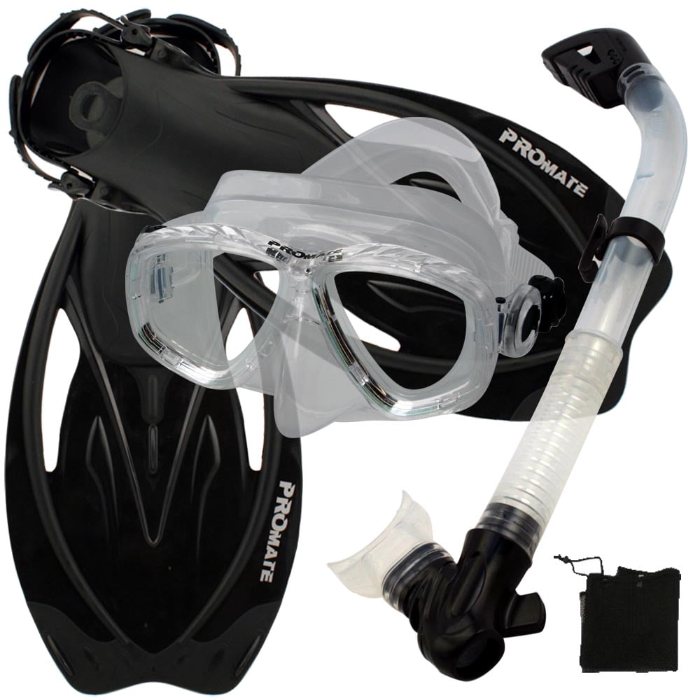 Snorkel Fins Mask Set for Snorkeling Scuba Diving, ClrBkMLXL Walmart