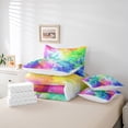 thumbnail image 5 of Manfei Dreamy Watercolor Bedding Comforter Set 7 Pieces for Teens, Oil Printing Full Bedding Set, Modern Abstract Art Reversible Fitted Sheet Flat Sheet, Super Cozy Room Decor, 5 of 7