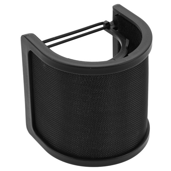 FONWILYO U Shape Microphone Windscreen Shield 1Set Double Layer for Voice Recognition Noise Isolation Black