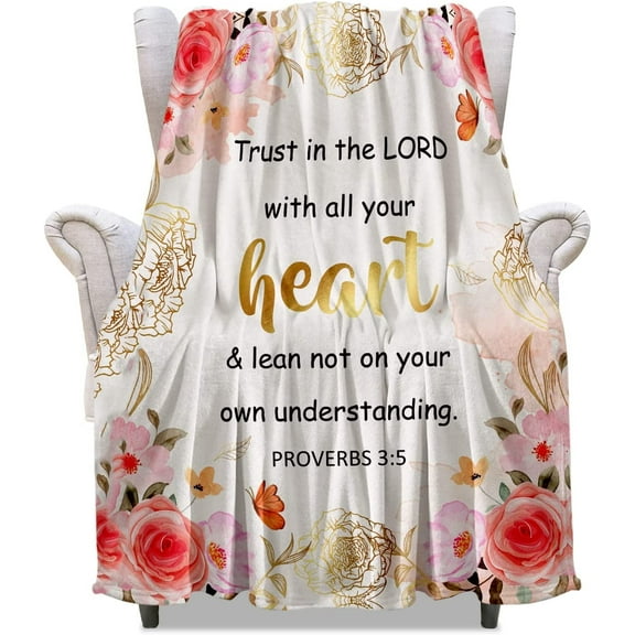 Bible Verse Blanket, Inspirational Religious Gift Throw Blanket with Bible Verse Religious Gifts for Women 50x40in