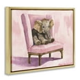 thumbnail image 3 of Stupell Industries Elephant Baby on Pink Chair Gold Framed Floater Canvas Wall Art, design by George Dyachenko, 3 of 9
