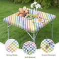 thumbnail image 4 of Colorful Checkerboard Pattern Square Fitted Tablecloth with Elastic Edge,Square Table Cover,Washable Elastic Table Cover for Home Kitchen Party Decor 36"x36", 4 of 6