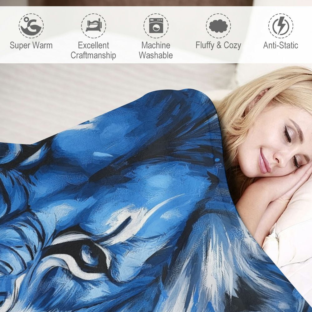ONETECH Detriot Lions Football Flannel Blanket Lightweight Blanket for All Seasons 60x80in