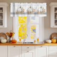 thumbnail image 2 of Kitchen Curtain Valances for Windows,Fall Retro Pumpkin Orange Maple Leaf Rod Pocket Small Valance Grey Stripe Happy Thanksgiving, 2 of 9
