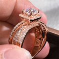 thumbnail image 2 of 925 Sterling Silver Shiny Full Diamond Gemstone Ring Cubic Zirconia Rings CZ Diamond Multi Row Ring Eternity Engagement Wedding Band Ring for Women (US Code 6), 2 of 5