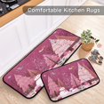 thumbnail image 5 of 2-Piece Kitchen Rugs Set Non-Slip Mats Carpet Floor for Kitchen, Bathroom (19.7"x27.6" & 19.7"x47.2") Pink Christmas Forest, 5 of 7