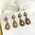 thumbnail image 4 of EOEMY Bohemian Boho Multicolor Bead Resin Flower Waterdrop Women Dangle Earrings Gift-Hqe027, 4 of 9
