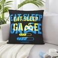 thumbnail image 6 of ZICANCN Game Motto Print Blue Throw Pillow Covers, Bed Couch Sofa Knit Decorative Pillow Covers for Living Room Farmhouse, 24"x24", 6 of 8