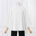 thumbnail image 3 of VONDA Women 3/4 Sleeved OL Blouse Holiday Solid Color Tops, 3 of 4