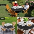 thumbnail image 4 of Black White Round Tablecloth for 45-54 Inch Tables,Fitted Table Cover with Elastic Edge,Abstract Graffiti Paint Country Retro Tribal Waterproof Outdoor Table Cloth Protector for Patio Garden Dinner, 4 of 9
