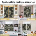 thumbnail image 6 of Sage Green Grey Boho Kitchen Curtains Short 45 Inch Length, Vintage Ethnic Geometric Abstract Grommet Top Bedroom Living Room Curtains, Light Filtering Cafe Curtain Drapes 2 Panels Set 84''x45'', 6 of 9