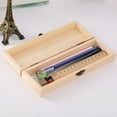 thumbnail image 5 of SPRING PARK Wooden Pencil Box with Lid, Natural Wood, 5 of 7