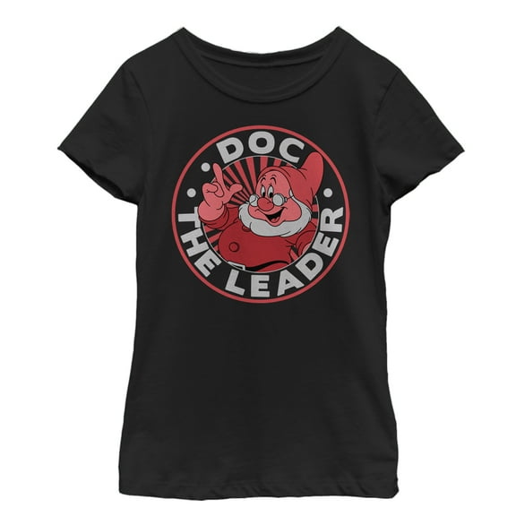 Girl's Snow White and the Seven Dwarfs Leader Doc  Graphic Tee Black X Large