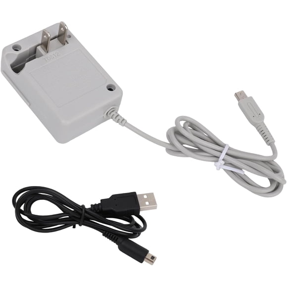 Charger Kit for 3DS, Premium PVC Charger Compatible with 3DS/ DSi/DSi XL/ 2DS/ 2DS XL/New3DS with Charging Cable for Home Travel 100-240V Wall Plug Power Adapter