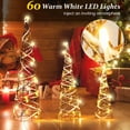 thumbnail image 6 of Costway 32" 24" 16" Set of 3 Lighted Rattan Cone Trees with LED Lights and Metal Frame, 6 of 9