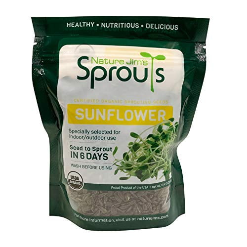 Nature Jims Sprouts Sunflower Seeds Certified Organic Black Oil