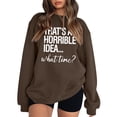 thumbnail image 1 of Gibobby Sudaderas para mujer oferta Sudadera de cuello redondo para mujer de otoño e invierno suéter colorido de manga larga lindo clásico(Marrón,G), 1 of 4