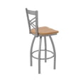 thumbnail image 4 of 820 Catalina Stainless Steel 30" Swivel Bar Stool with Medium Oak Seat, 4 of 4