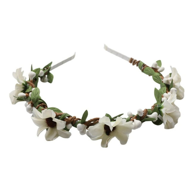Diadema de flores para novia, boda, floral, color beige