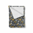 thumbnail image 2 of Flower Soft Flannel Fleece Throw Blanket, Botanical Concept of Repetition with Floral and Leaf Ornaments, Cozy Plush for Indoor and Outdoor Use, 50" x 60", Earth Yellow Pale Grey, by Ambesonne, 2 of 6