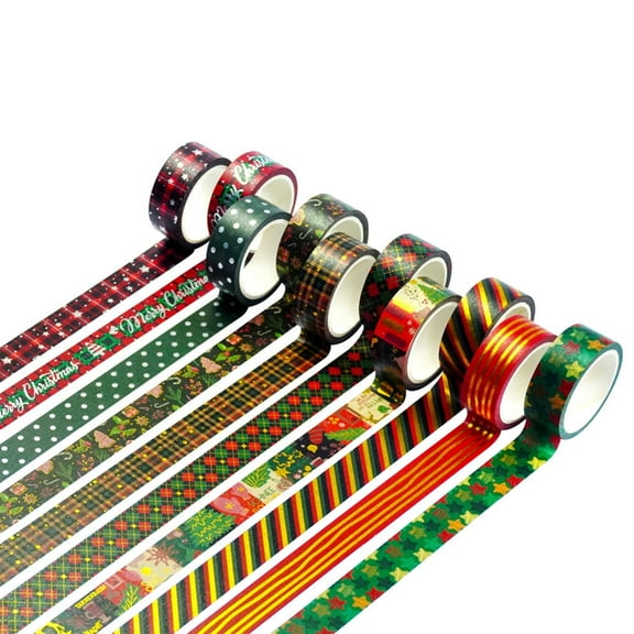 Christmas Gifts Wrapping Paper Paper Tape Colorful Self Adhesive Masking Tape DIY Sticker Office Stationery Crafts Tapes