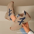 thumbnail image 5 of Domuza sneakers for women, Retro Running Style Casual Shoes, Lace-Up Non-Slip Comfortable Trainers for Daily Walking Khaki 8.5（EU-41）, 5 of 9