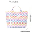 thumbnail image 3 of Kugisaki Large Capacity Tote Bag Waterproof Handbag Trendy Striped Tote Bag for Travel Beach, 3 of 7