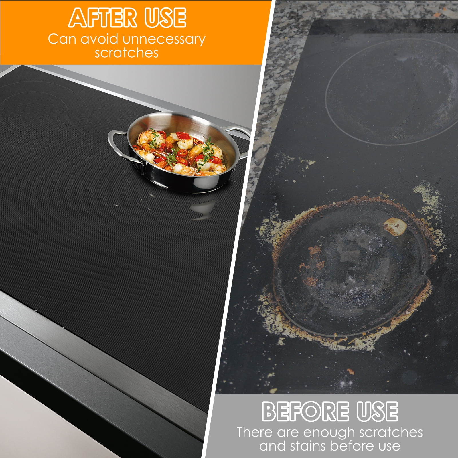 Large Induction Cooktop Protector Mat Reusable Induction Cooktop Cover Translucent Induction Hob Protector Pad Cuttable Induction Cooktop Pad for Induction Cooker
