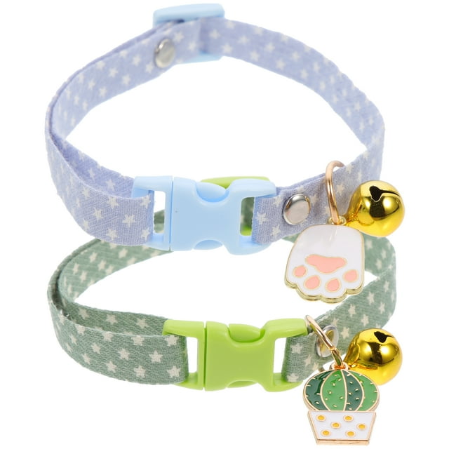 2 Pcs Collier pour Chat à Dégagement Rapide Collier pour Chaton Collier pour Chat Ajustable Collier pour Chat avec Pendentif