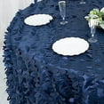 thumbnail image 6 of BalsaCircle 132" Navy Blue Leaf Petals Taffeta Round Tablecloth Reception Catering Decorations, 6 of 8