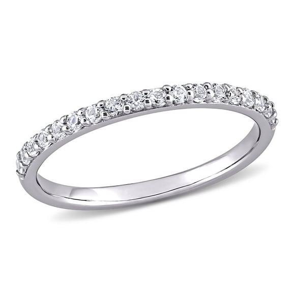 Everly Women's Created Sapphire 10k White Gold Wedding Ring