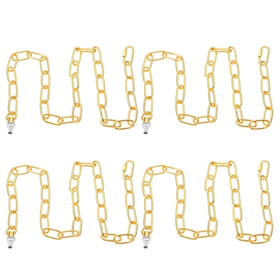 Uxcell 3 Ft Light Fixture Chain, 4 Set Lighting Chain with Quick Link Connectors Up to 110 lbs Gold Tone