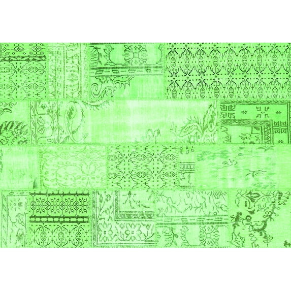 Ahgly Company Indoor Rectangle Patchwork Green Transitional Area Rugs, 6' x 9'