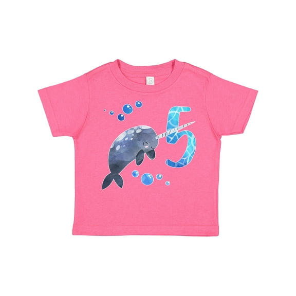 Inktastic Cute Narwhal 5th Birthday Boys or Girls Toddler T-Shirt