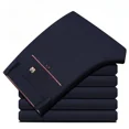 thumbnail image 3 of Pantalones para hombre rectos de sastrería social para hombre, pantalones de traje elásticos negros para negocios, ajustados, elásticos, de alta calidad, formales, 3 of 5