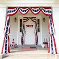 thumbnail image 4 of Patriotic American Flag Door Swag,55.12X32.28inch Red White Blue Star Print Fabric Bunting, 4th of July Independence Day Memorial Day Porch Window Decoration, 4 of 7