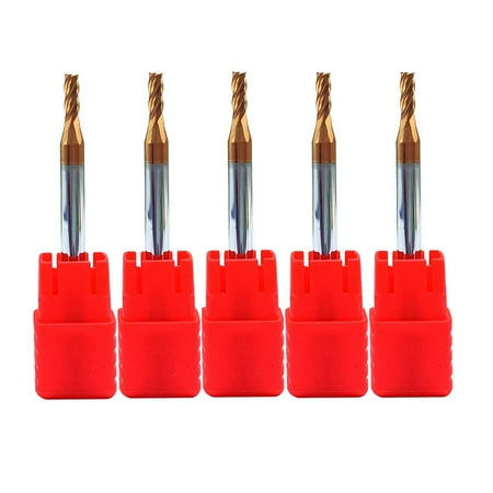 

5Pcs 2.5mm Dia 4mm Shank 50mm Long HRC55 Carbide AlTiN Coated 4 Flute End Mill