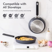 SENSARTE Nonstick Ceramic Frying Pan Skillet, Induction Omelette Pan Egg Pan, Healthy Cookware Chefs Pan with Heat-Resistant Handle, Gray, 12