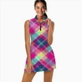thumbnail image 2 of Colorful Plaid Pattern Sports Dresses Women Tennis Dress Outdoor Badminton Golf Quick-Drying And Breathable Sports Dress, 2 of 4