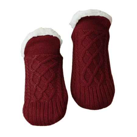 

Follure Womens Socks Indoor Floor Non-Slip Thermal Sock Woven Velvet Indoor Sock Slippers Thermal Slipper Sock For